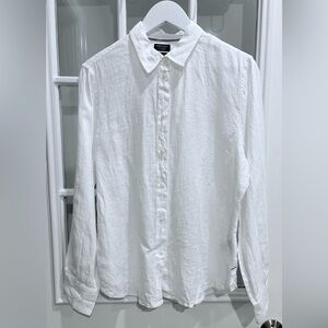 J.Crew Baird McNutt Irish Linen White Button-Down Shirt Slim Fit Size 12 NWT
